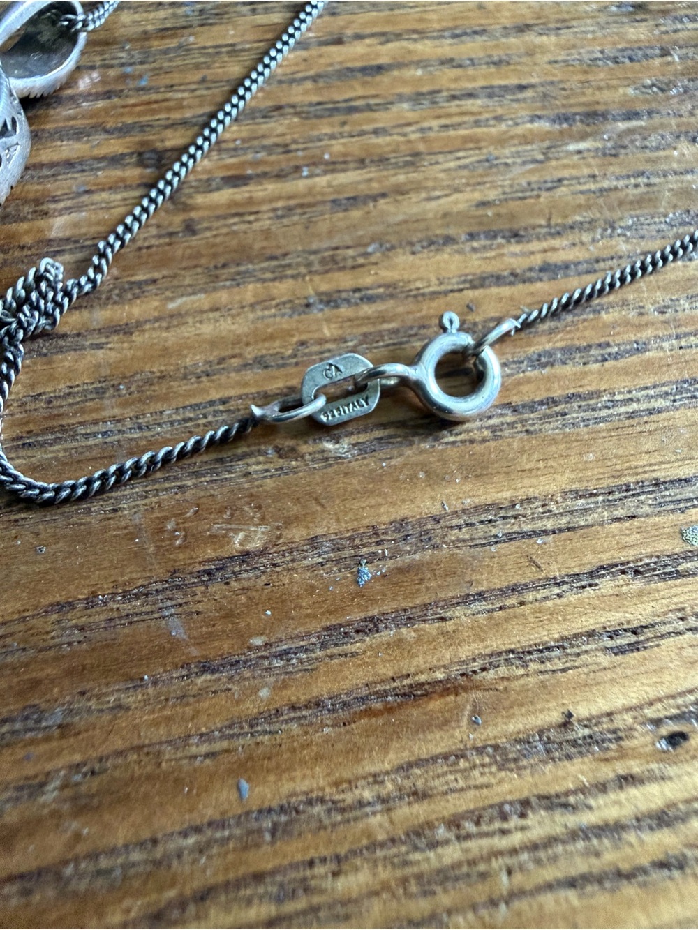 Sterling Silver Twisted Rope Chain Necklace With Beautiful Pendant - Silver
